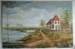 Mooi schilderij olieverf op linnen, gesigneerd., Ophalen of Verzenden