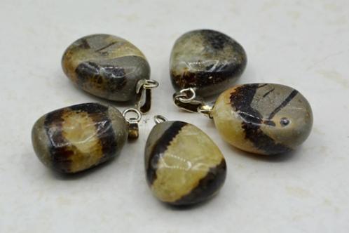 Septarie hangers met zilveren oogje, Sieraden, Tassen en Uiterlijk, Edelstenen, Nieuw, Ophalen of Verzenden