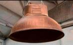 Vintage Lamp koperen oude fabriek hanglamp Industrieel jaren, Huis en Inrichting, Lampen | Hanglampen, Ophalen of Verzenden
