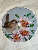 Vogeltje geschilderd op ijzeren zaagblad, Antiek en Kunst, Ophalen