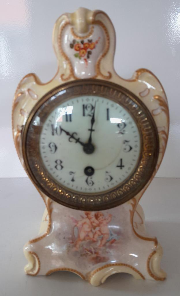 Royal Bonn porselein pendule zonder slagwerk 1880 - 1900., Antiek en Kunst, Antiek | Klokken, Ophalen of Verzenden