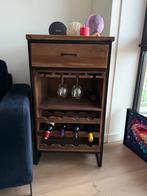 Houten Wijnkast met Glashouder, Huis en Inrichting, Ophalen of Verzenden, Zo goed als nieuw