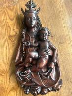 Maria beeld  jezus houtsnijwerk voor wand 52,5 x24,5cm 1,6kg, Ophalen of Verzenden