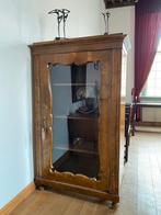 Houten vitrine kast met glazen deur, Antiek en Kunst, Antiek | Meubels | Kasten, Ophalen