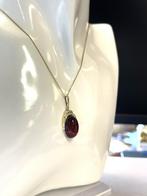 Vintage 14 K Gouden Hanger Ovaal Cabochon Carneool - 3 cm, Ophalen, Overige voorstellingen, Tieman Juweliers Vintage Sieraden