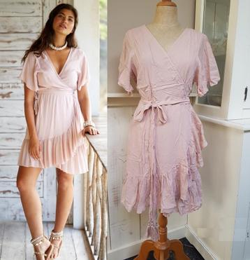 Hot Lava Wikkeljurk Dani Short Powder Pink. Maat M 🌺🌺🌺 beschikbaar voor biedingen