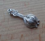 zilveren vintage bedel mandoline [727], Sieraden, Tassen en Uiterlijk, Overige merken, Verzenden, Zo goed als nieuw, 1 bedel
