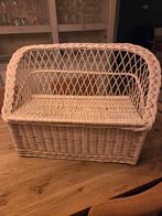 Rieten bankje met opbergruimte, Huis en Inrichting, Banken | Bankstellen, Ophalen, Gebruikt, Minder dan 75 cm, Tweepersoons