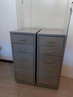 Twee Ikea Helmer grijs metaal ladenblokjes, met wieltjes, Huis en Inrichting, Kasten | Ladekasten, Ophalen, Minder dan 50 cm, Gebruikt