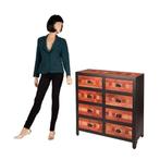Vintage Look Houten Ladekast Retro Dressoir Nachtkast Hout, Info@dehanzeherten.nl, 100 tot 150 cm, 5 laden of meer, 100 tot 150 cm