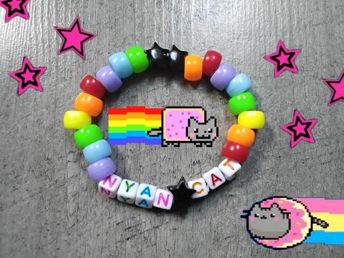 Kandi Nyan cat Bracelet, Sieraden, Tassen en Uiterlijk, Armbanden, Zo goed als nieuw, Ophalen of Verzenden