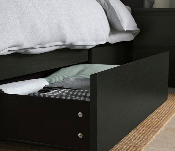 IKEA MALM bedlades zwart bruin (nieuw in doos)., Huis en Inrichting, Slaapkamer | Bedden, Nieuw, Eenpersoons, Hout, Zwart, Ophalen