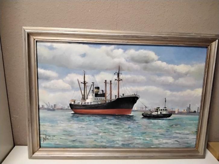 Super mooi olie verf schilderij op canvas geschilderd, Verzamelen, Scheepvaart, Ophalen
