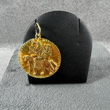 Gouden Hanger | 14k | 5,5g | ronde plaat man/hond | 396011 beschikbaar voor biedingen