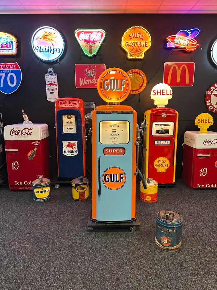 Prachtige benzinpomp Tokheim P300 Gulf, Verzamelen, Automaten | Overige, Gebruikt, Ophalen