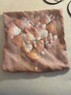 Kussen met schelpen hart, Huis en Inrichting, Ophalen of Verzenden, Zo goed als nieuw, Bruin, Vierkant