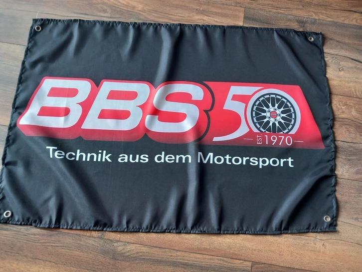 BBS BANNER 60X90 MET BEVESTIGGINGS OGEN 50 JAAR JUBILEUM, Auto diversen, Wieldoppen, Nieuw, Ophalen of Verzenden