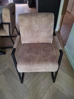 4 mooie eetkamerstoelen, Huis en Inrichting, Stoelen, Ophalen, Gebruikt, Bruin, Metaal
