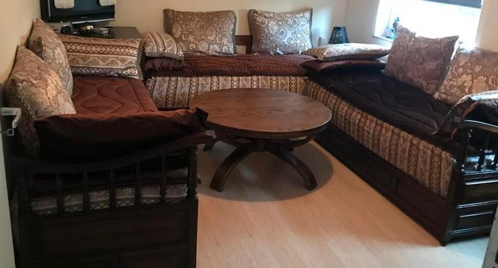 Marokkaanse Bankset / Arabische Salon, Huis en Inrichting, Banken | Complete zithoeken, Gebruikt, Hout, Ophalen of Verzenden