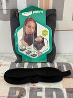 Travel Pillow - Nekkussen vliegtuig trein reizen + Oogmasker, Zwart, Nieuw, Ophalen of Verzenden, A