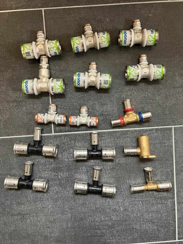 Diverse persfittingen (nieuw) en knelsets, Doe-het-zelf en Verbouw, Buizen en Afvoer, Nieuw, Overige typen, Overige materialen