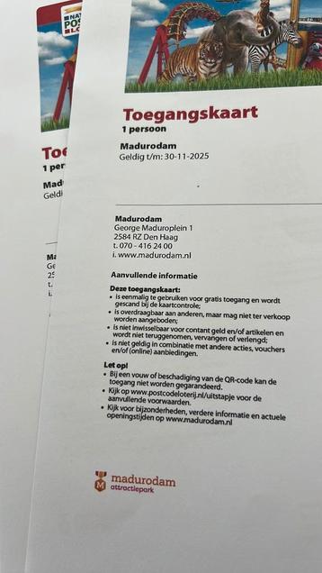 5 tickets voor Madurodam – nu met korting €15 per stuk beschikbaar voor biedingen