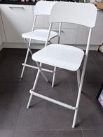 Witte klapstoelen (2 stuks), Huis en Inrichting, Stoelen, Ophalen, Twee, Wit, Zo goed als nieuw