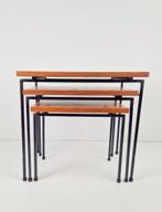 Teak nesting table mimiset bijzettafel C. Braakman Pastoe, 45 tot 60 cm, Minder dan 55 cm, N, Vintage