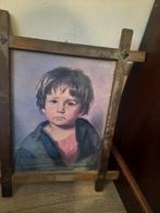 Vintage schilderij van J. Bragolin - Crying Child, Ophalen of Verzenden, Zo goed als nieuw, Schilderij