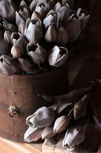 Bos tulpen grijs met donker blad, Www.jufbrocante.nl, Www.jufbrocante.nl, Nieuw, Ophalen of Verzenden