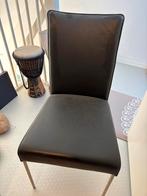 2 Zwarte stoelen, Huis en Inrichting, Stoelen, Ophalen, Twee, Zwart, Leer