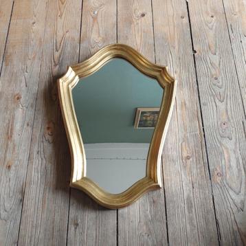 Lucky Vintage gouden wandspiegel met houten lijst  beschikbaar voor biedingen