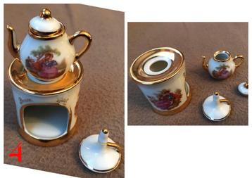 Limoges theepotje met rechaud & kaarsje beschikbaar voor biedingen
