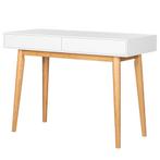 Bureau Lindholm retro design wit houten poten home24, Ophalen, Zo goed als nieuw, Bureau