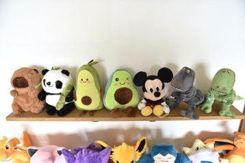 Capybara,Panda,Avocado, Mickey Mouse, T. rex knuffels vanaf: beschikbaar voor biedingen