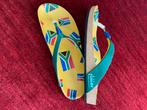 Plakkies Slippers - Zuid-Afrika Vlag - Maat 38, Kleding | Dames, Schoenen, Ophalen of Verzenden, Zo goed als nieuw, Geel, Slippers