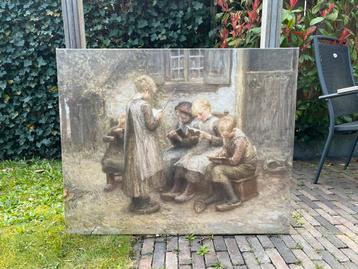 Reproductie Bernard Blommers - Schooltje spelen beschikbaar voor biedingen
