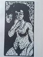 Ernst Ludwig Kirchner Houtsnede prent naakt erotiek, Antiek en Kunst, Kunst | Etsen en Gravures, Verzenden