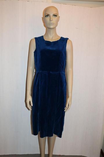 Vintage jaren 50 fluwelen jurk blauw maat 40/42 feestjurk beschikbaar voor biedingen
