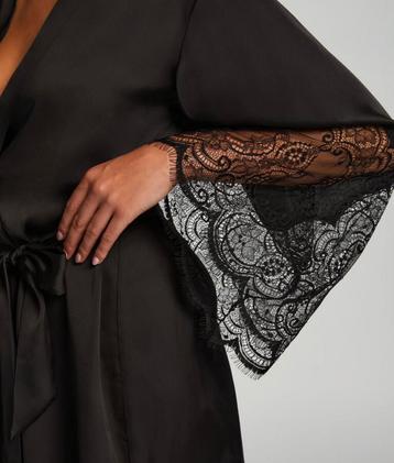 Hunkemoller Kimono Satin - Zwart nieuwe 