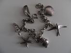ZILVEREN BEDELARMBAND MET STRANDBEDELTJES, Verzenden, Zilver, Armband