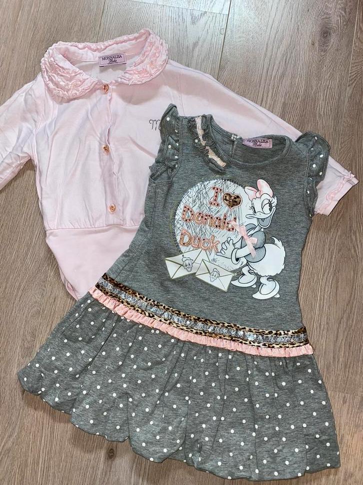 Mooi setje van Monnalisa maat 18mnd/86 nieuwstaat, Kinderen en Baby's, Babykleding | Maat 86, Zo goed als nieuw, Meisje, Jurkje of Rokje