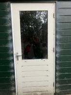 Hardhouten Buitendeur met Glas, Doe-het-zelf en Verbouw, Deuren en Horren, Ophalen, Gebruikt, 80 tot 100 cm, 200 tot 215 cm