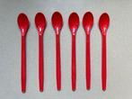 Ola ijslepels Swirl Share Happy 18 cm kunststof 6 stuks rood, Ophalen, Zo goed als nieuw, Kunststof, Los bestek