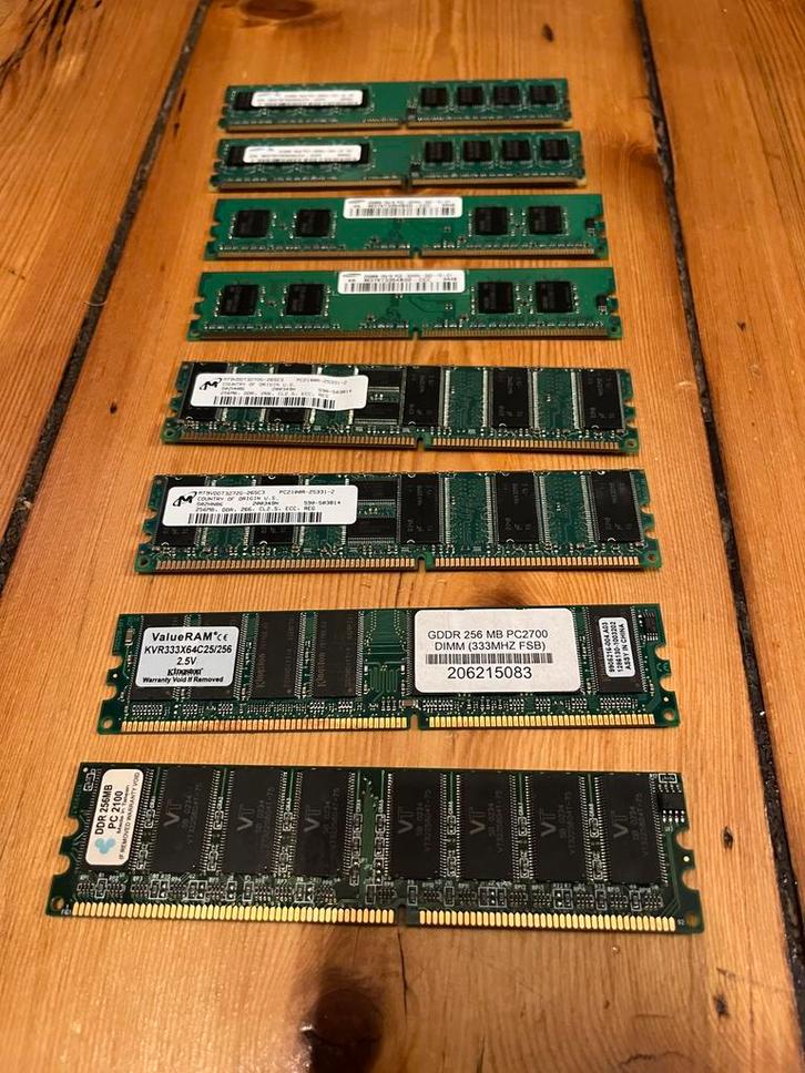 DDR1 en DDR2 DIMM RAM geheugen voor desktop PC, Computers en Software, RAM geheugen, Gebruikt, Desktop, 1 GB of minder, DDR2, Ophalen of Verzenden