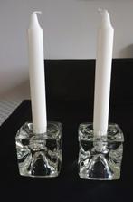 Set/2 kaarsenhouders glas Sklo Union Ice Cube kandelaars, Ophalen of Verzenden