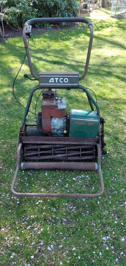 Atco Royale B24, Tuin en Terras, Grasmaaiers, Gebruikt, Benzine-grasmaaier, 50 cm of meer, Kooimesmaaier, Ophalen