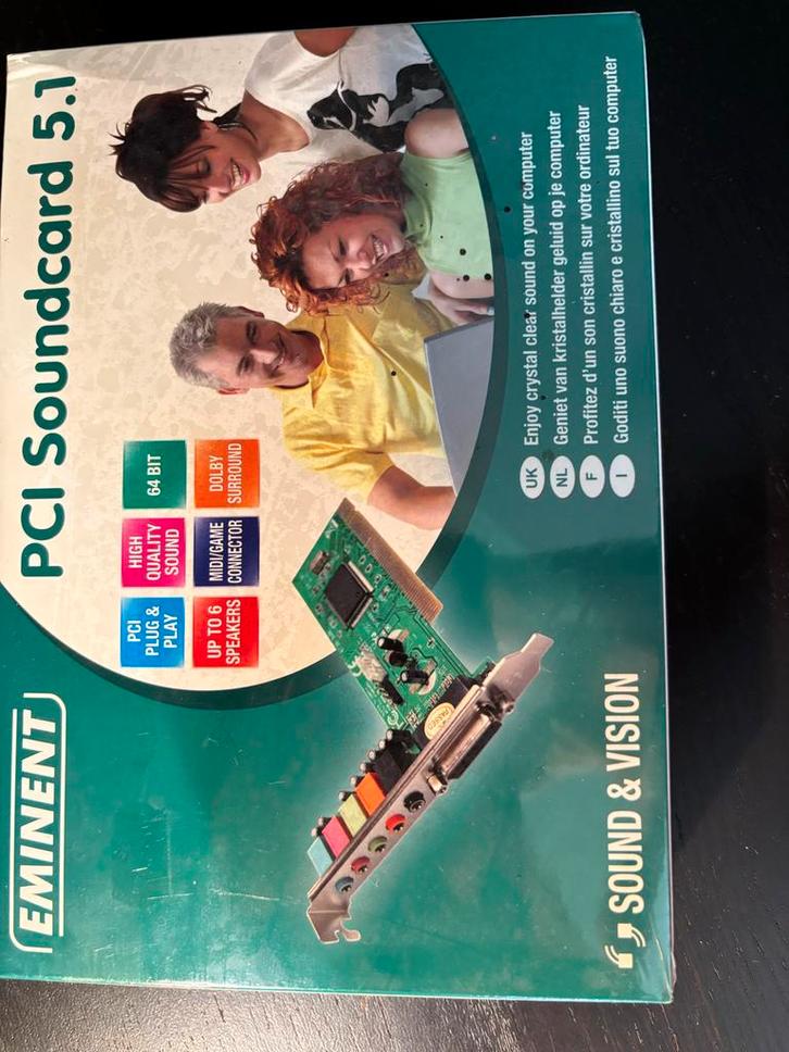 Eminent PCI Soundcard 5.1, Computers en Software, Geluidskaarten, Gebruikt, Intern, Ophalen of Verzenden