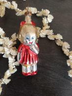 Vintage kerstbal van glas meisje, Diversen, Kerst, Ophalen of Verzenden, Zo goed als nieuw