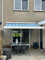 Prestige Zonnescherm elektrisch 300x250 blauw gestreept, Ophalen, Gebruikt, Elektrisch, 150 tot 300 cm